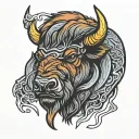 Bison Head tattoo design idea