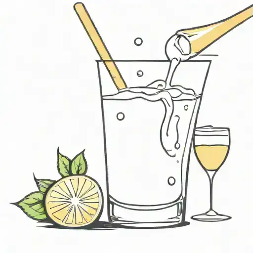 caprisun being poured into a champagne glass simple tattoo design idea