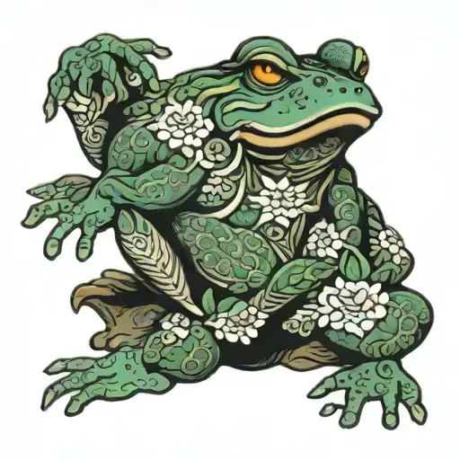 fat buddha frog tattoo design idea