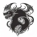 100 demon beasts icons inside dragon scales forearm tattoo design idea