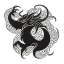 100 demon beasts icons inside dragon scales forearm tattoo design idea