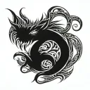 100 demon beasts icons inside dragon scales forearm tattoo design idea