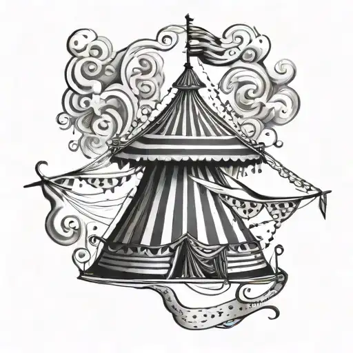 Helter-Skelter circus tent tattoo design idea