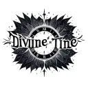 Can you please show me a design of the words “divine time” on the left wrist and maybe with some sparkles/stars? Thank y tattoo design idea