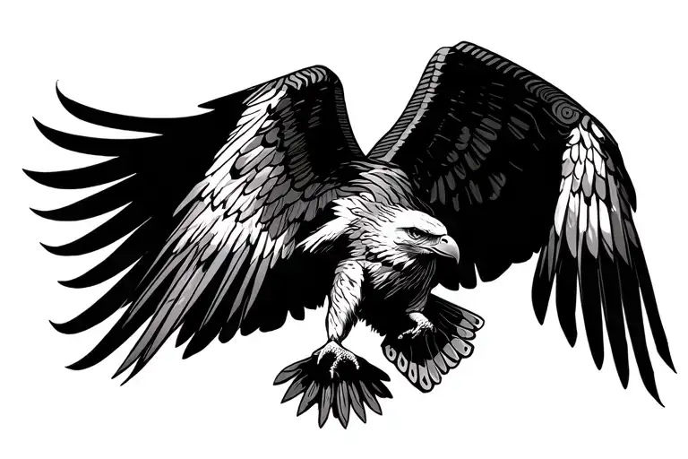 Egyptian eagle soaring tattoo design idea