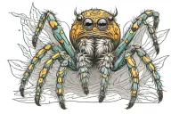 jumping spider tattoo design idea