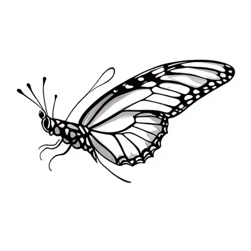 butterfly landing tattoo design idea