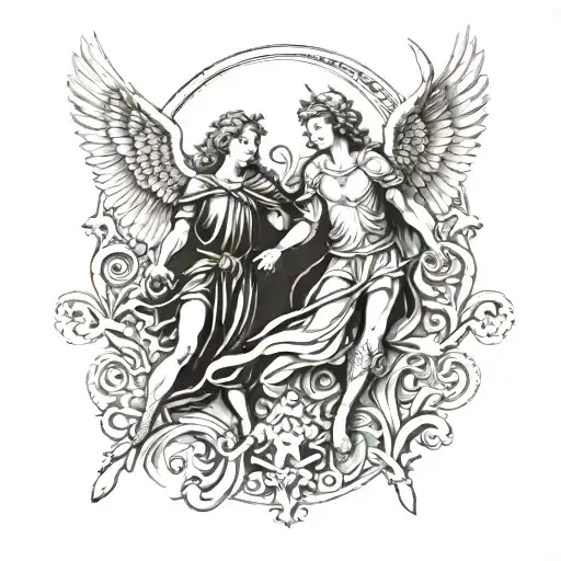 333 archangels tattoo design idea