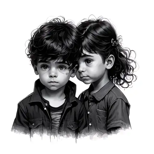 Unida Zoé girl 6 -year -old boy and luca 4 -year -old boy tattoo design idea