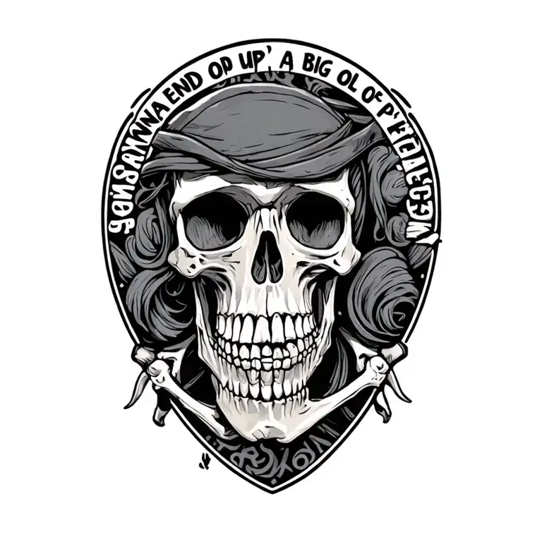 "gonna end up a big ol' pile of" skeleton tattoo design idea