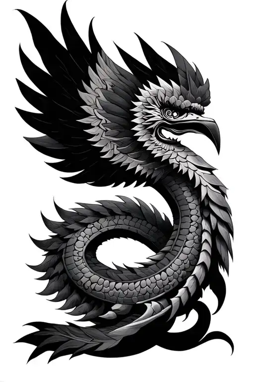 aztec god quetzalcoatl tattoo design idea