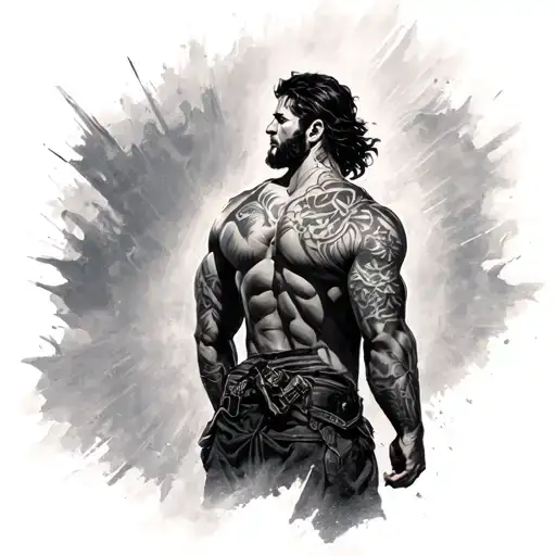 man in the arena  tattoo design idea