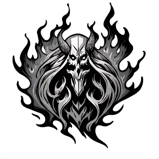 Baldur's Gate 3 with flames around it tattoo design idea