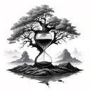 Tree Hourglass tattoo design idea