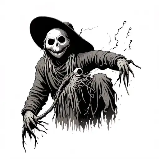 scarecrow doing drugs tattoo design idea