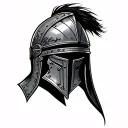 Gladiator with helmet tattoo design idea