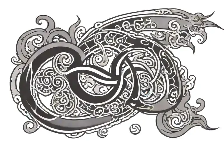 Kaizen symbol surrounded tattoo design idea