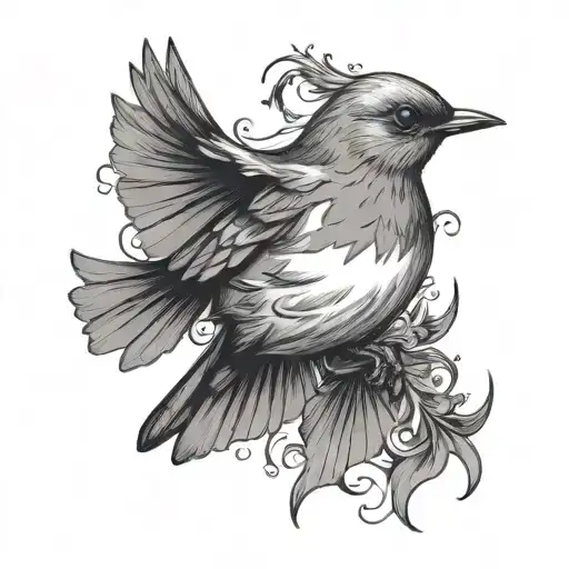 Robin Flying tattoo design idea