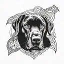 black lab face inside tattoo design idea