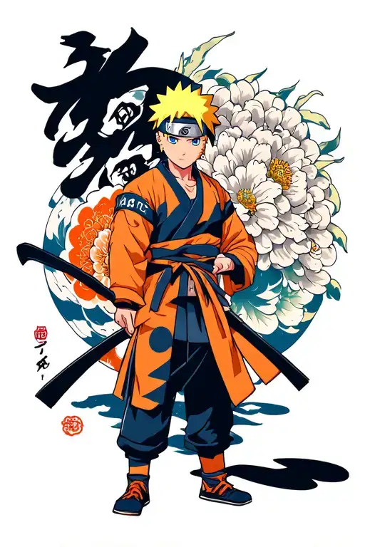 Naruto Uzumaki and Minato Namikatze von Naruto tattoo design idea