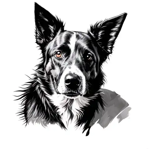 Australian cattle dog named after ziggy stardust tattoo design idea