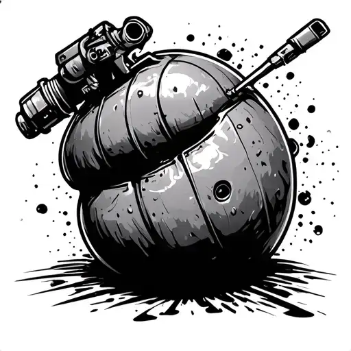 bomb squad nuke boom on top symbolizing tattoo design idea