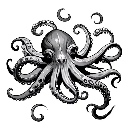 viking and octopus tattoo design idea