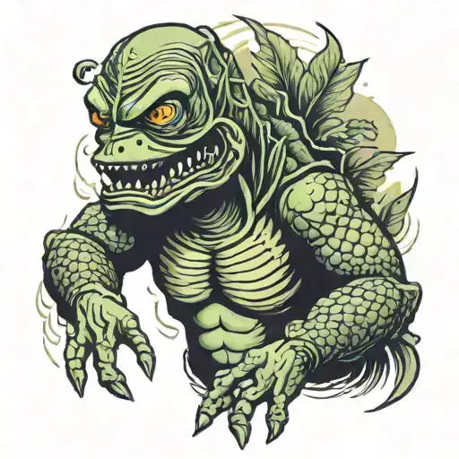 creature of the black lagoon facing the left tattoo design idea