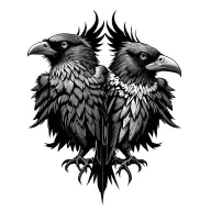 Ravens Huginn and Muninn tattoo design idea