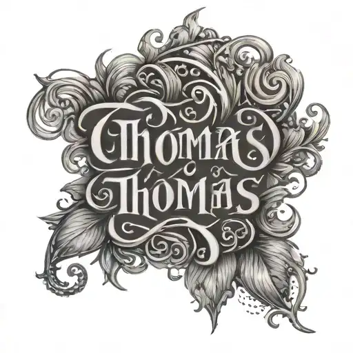 the word Thomas written beautifully and elegantly incorporated tattoo design idea