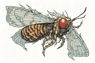 Moth emerging from a cracked tattoo design idea