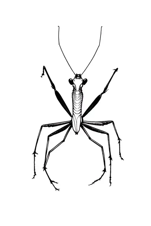 praying mantis tattoo design idea