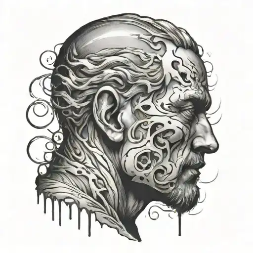 depression alone man tattoo design idea