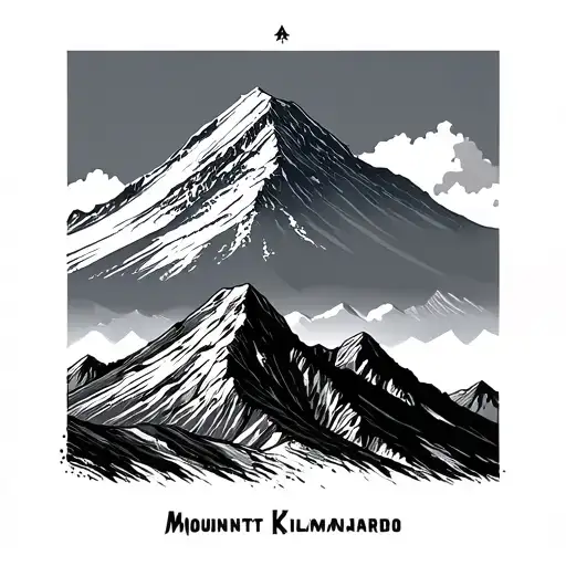 mount kilimanjaro with elevation in the mountain tattoo design idea