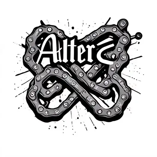 "Alter Ego" Bike chain infinity sign tattoo design idea
