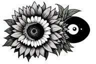 rick and morty chasing themselves through portals inspired with sunflowers tattoo design idea