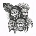 Taino Indian faces tattoo design idea