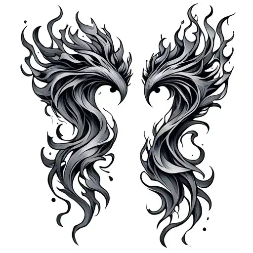 twin flame tattoo design idea