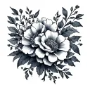 gemini with flowers tattoo design idea