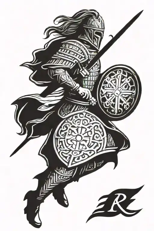 Anglo Saxon Warrior tattoo design idea