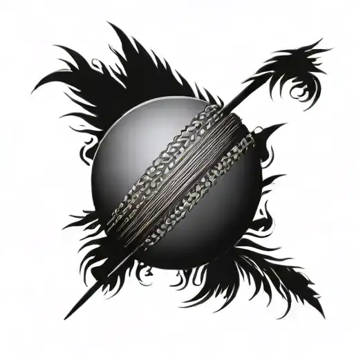 Cricket ball tattoo design idea