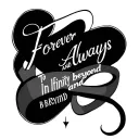 infinity symbol with the words forever and always, to infinity and beyond  tattoo design idea