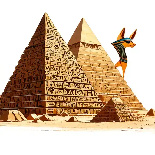 Egyptians Pyramids Number of Gold Hidden Messages Etoile Eye d'Horus Croix Anck Hieroglyphs Anubis Anubis tattoo design idea