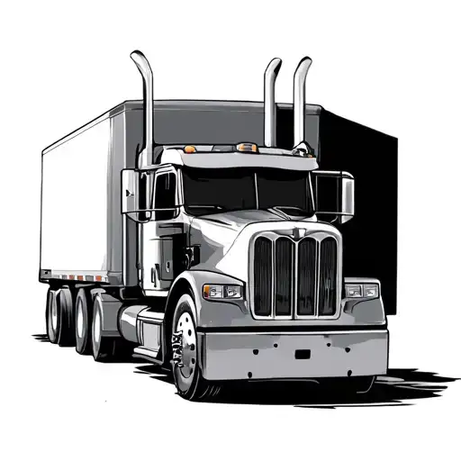 Peterbilt truck my dad memorial tattoo tattoo design idea