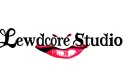 "Lewdcore Studio" "Lewdcore Studio" with bright red lips in the middle of the text so it looks like the mouth is eating hte text tattoo design idea