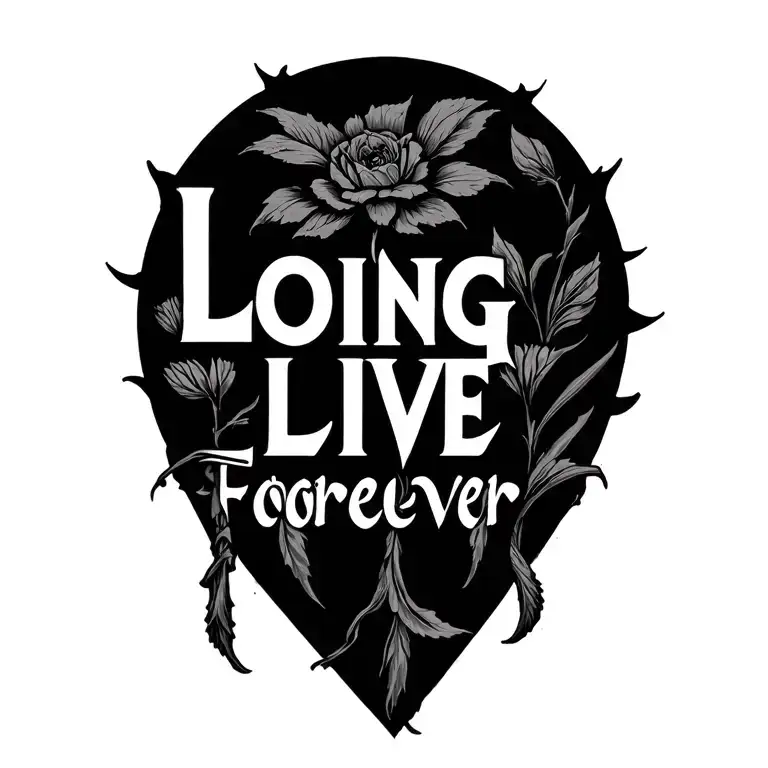 long live forever tattoo design idea
