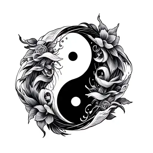 Yin Yang Gemini tattoo design idea
