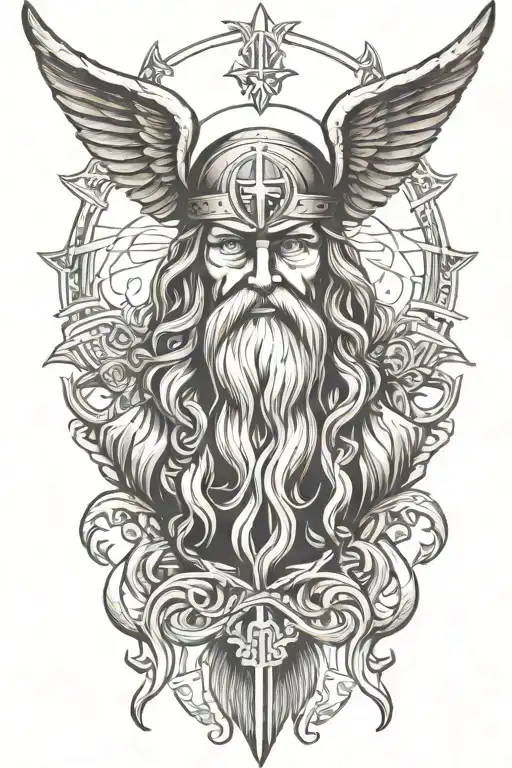 Odin symbol tattoo design idea