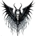 gothic demon wings spread tattoo design idea