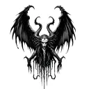 gothic demon wings spread tattoo design idea